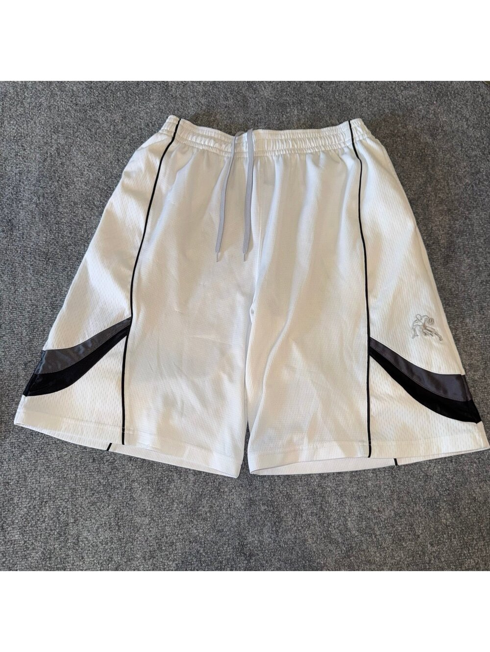AND1 Grail White Baggy Dazzle Hoop Shorts Mens LG Vtg y2k 90s Rare